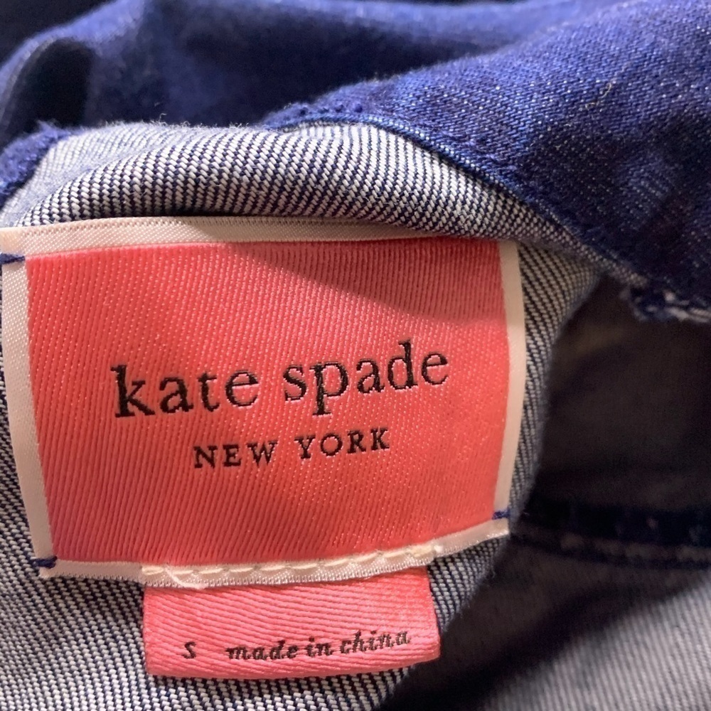 Kate Spade High Neck Open Back long sleeve Denim Mini dress small - Picture 4 of 10
